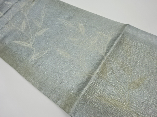 リサイクル　ふくれ織枝葉模様織出し全通袋帯